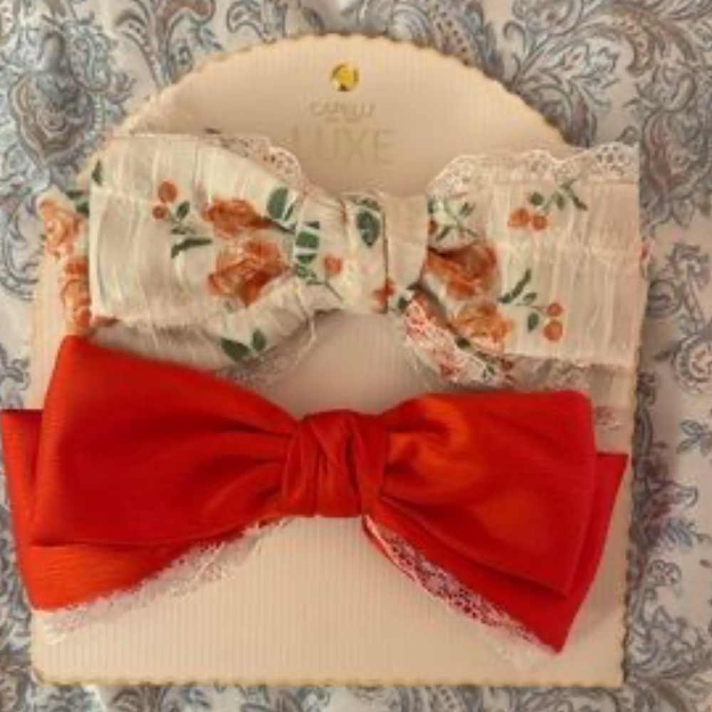 Capelli by New York Floral and Red Bow hair Set new